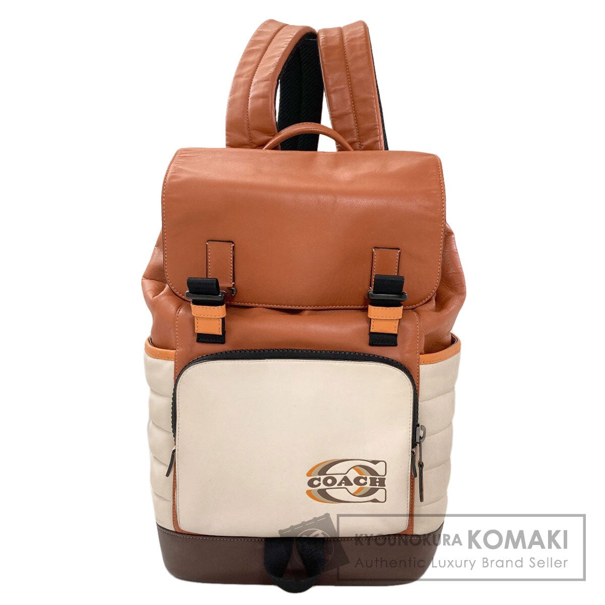 COACH CE542 Track Backpack - Quilted and Coach Stamp Backpack Daypack Leather mens [Used]