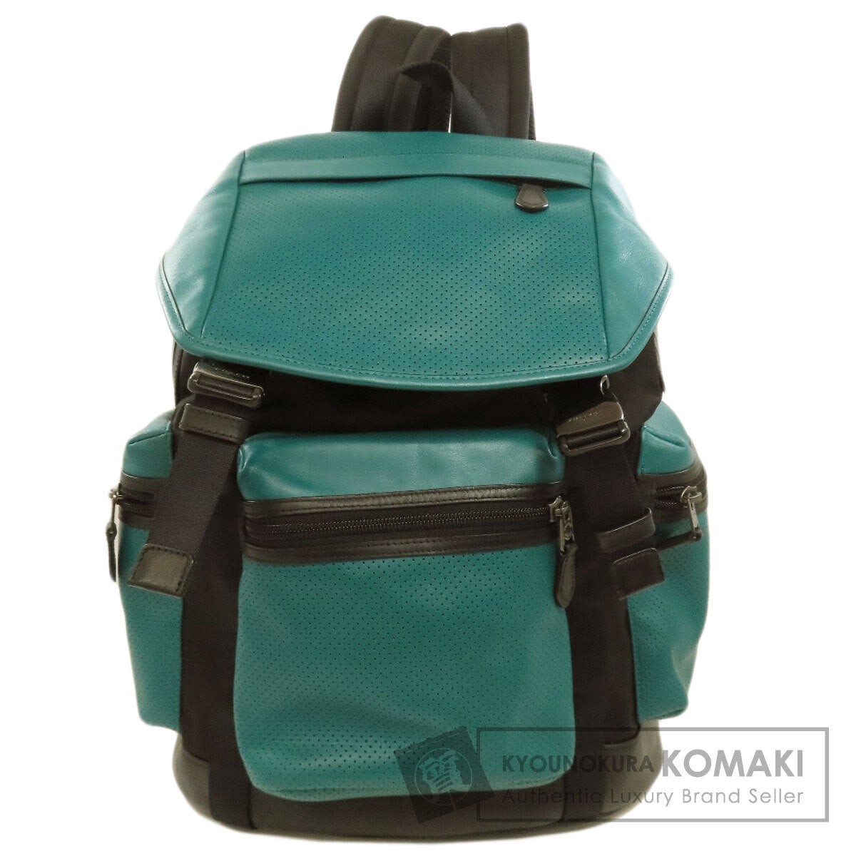 COACH F57477 Perforated Punching Backpack Daypack Leather Ladies [Used]