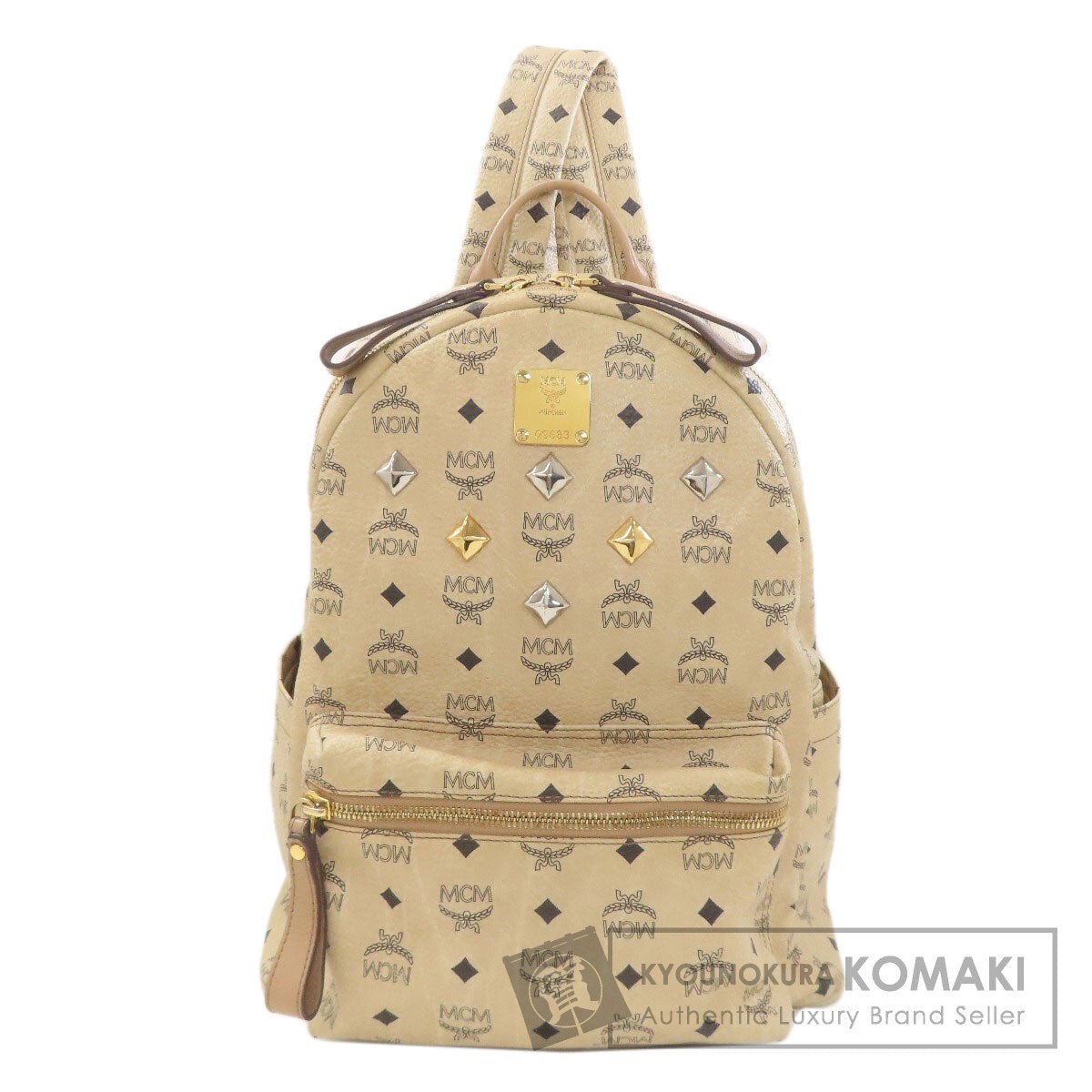 MCM All-over pattern studs Backpack Daypack PVC Ladies [Used]