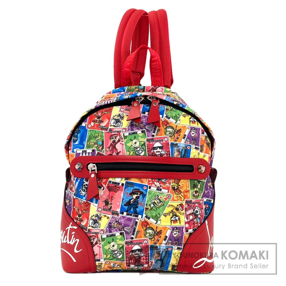 Christian Louboutin logo Backpack Daypack Canvas LeatherLadies [Used]