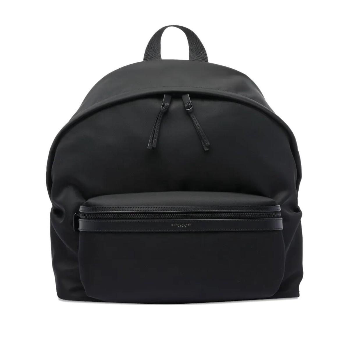 Saint Laurent Men City Backpack In Econyl, Smooth Leather And Nylon