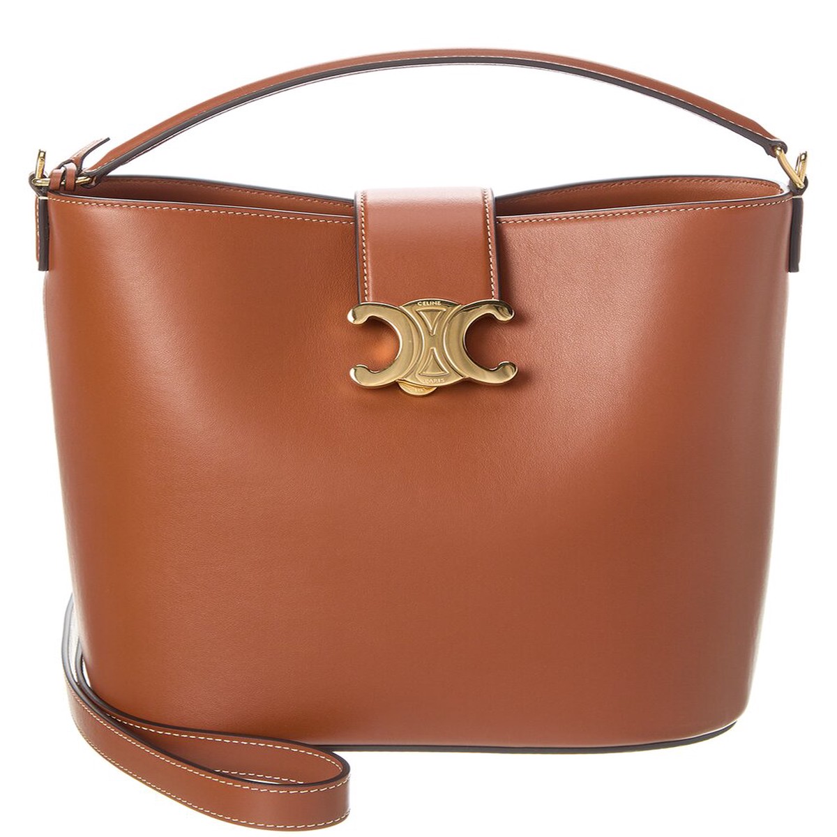 Celine Louise Medium Leather Bucket Bag