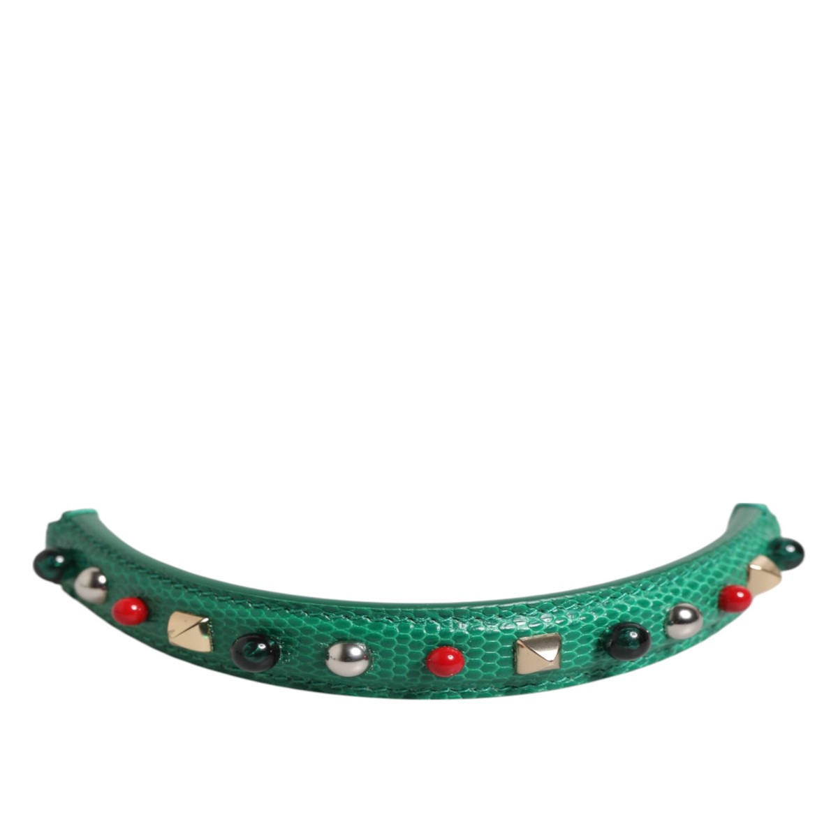 Dolce & Gabbana Green Embellished Leather Bag Handle Women Shoulder Women's Strap