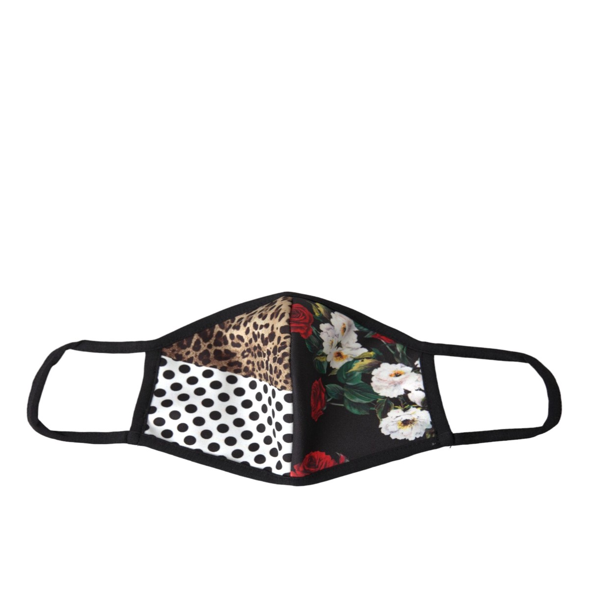 Dolce & Gabbana Multicolor Leopard Floral Elastic Ear Strap Face Women's Mask