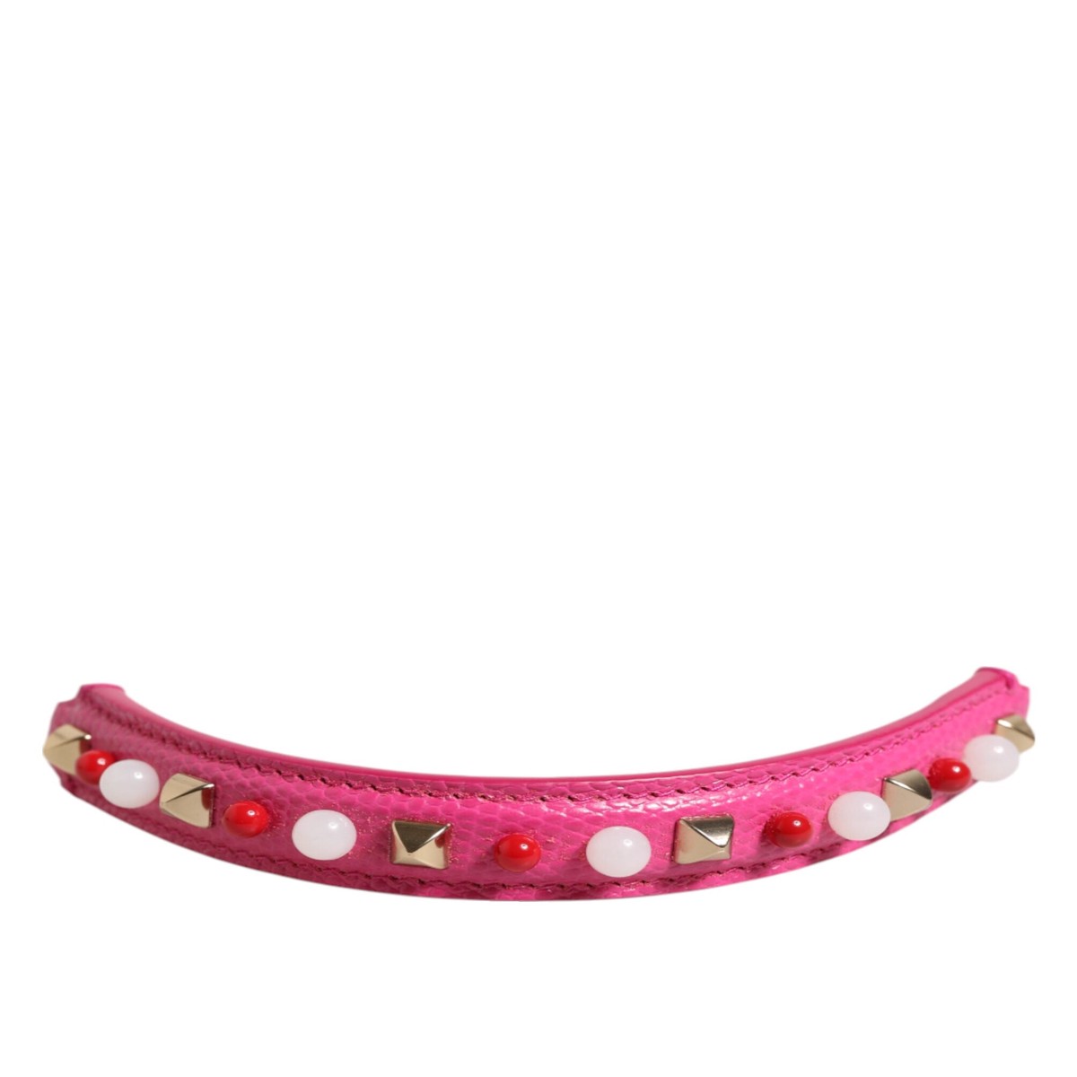 Dolce & Gabbana Pink Embellished Leather Bag Handle Women Shoulder Women's Strap