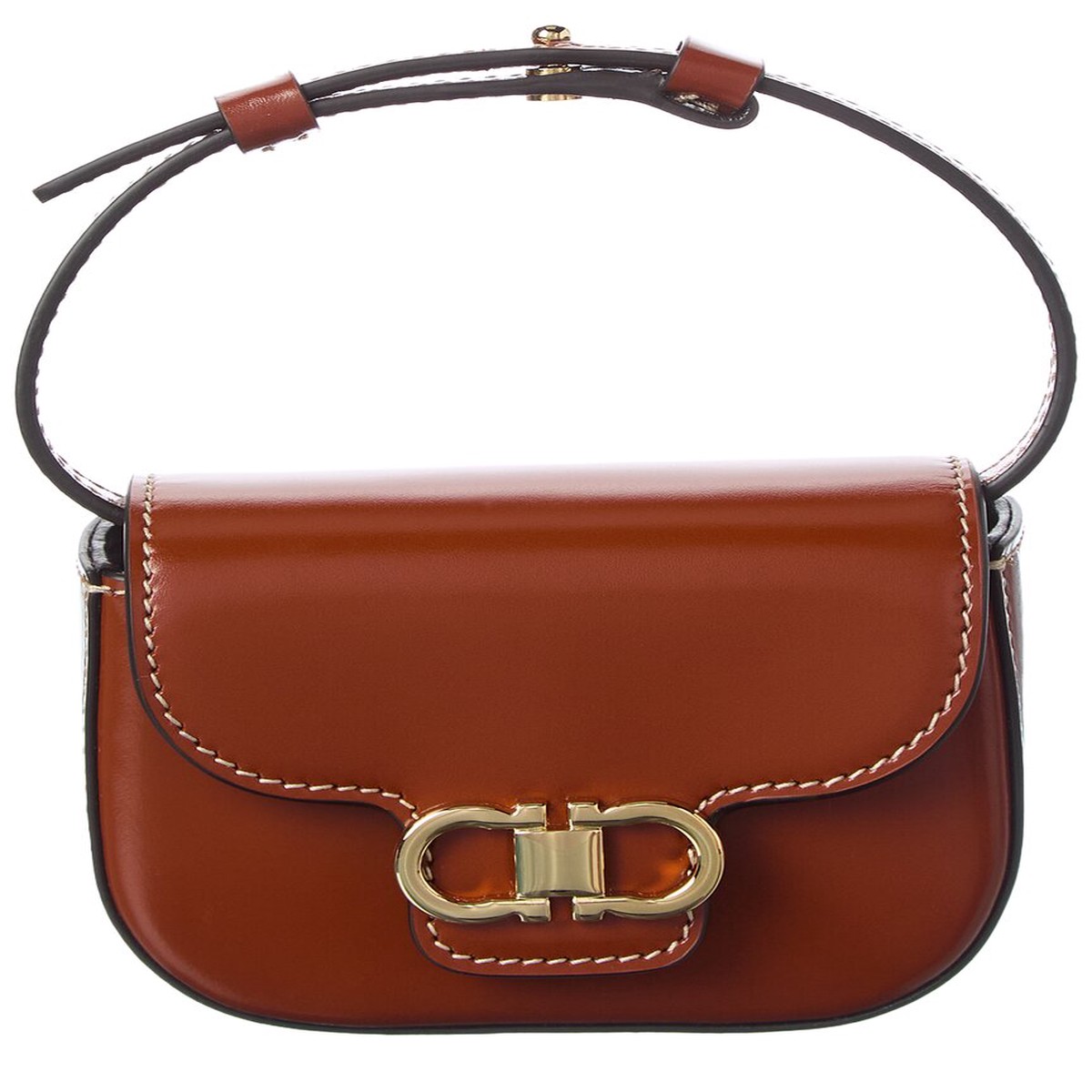 Ferragamo Gancini Leather Keychain