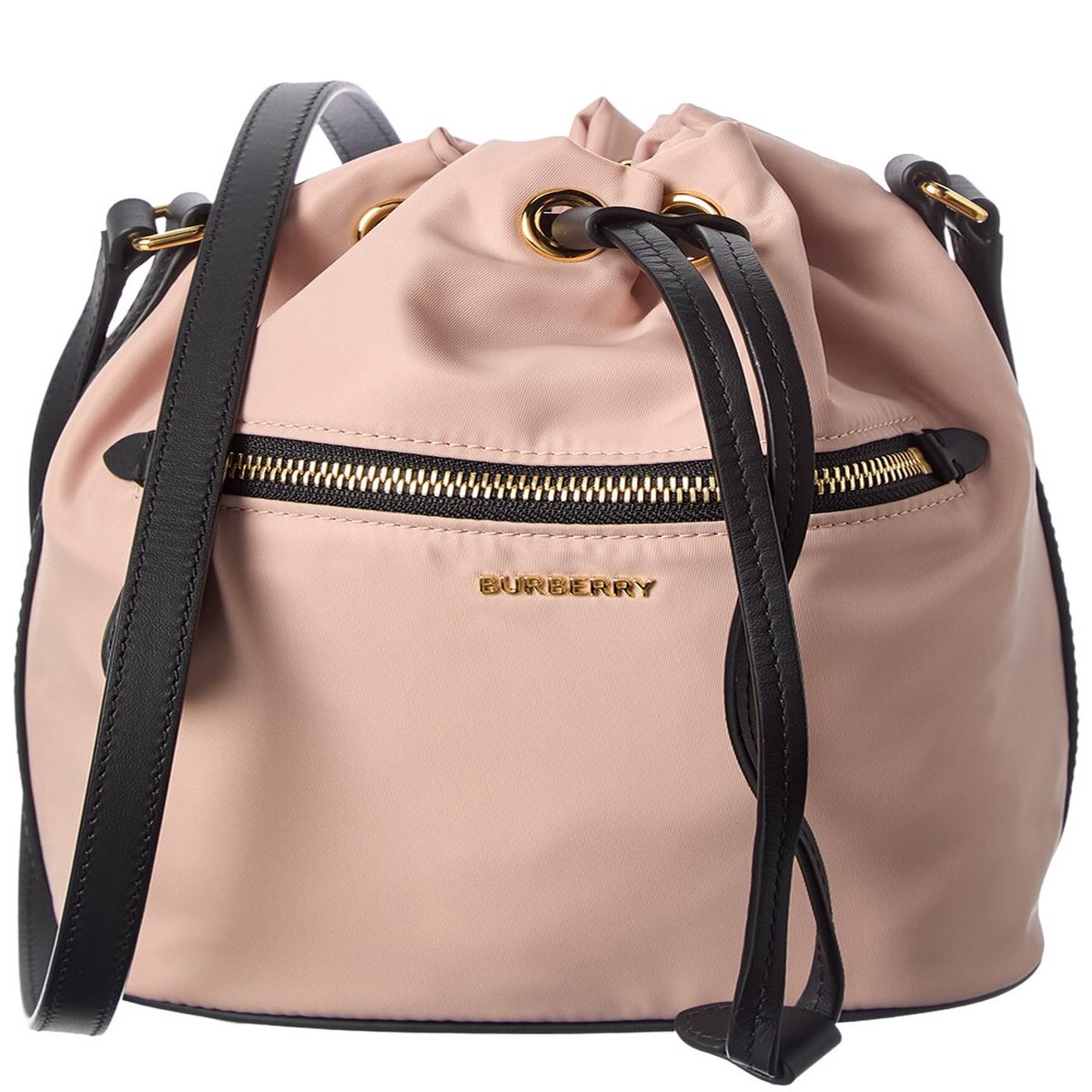 Burberry Nylon & Leather Bucket Bag