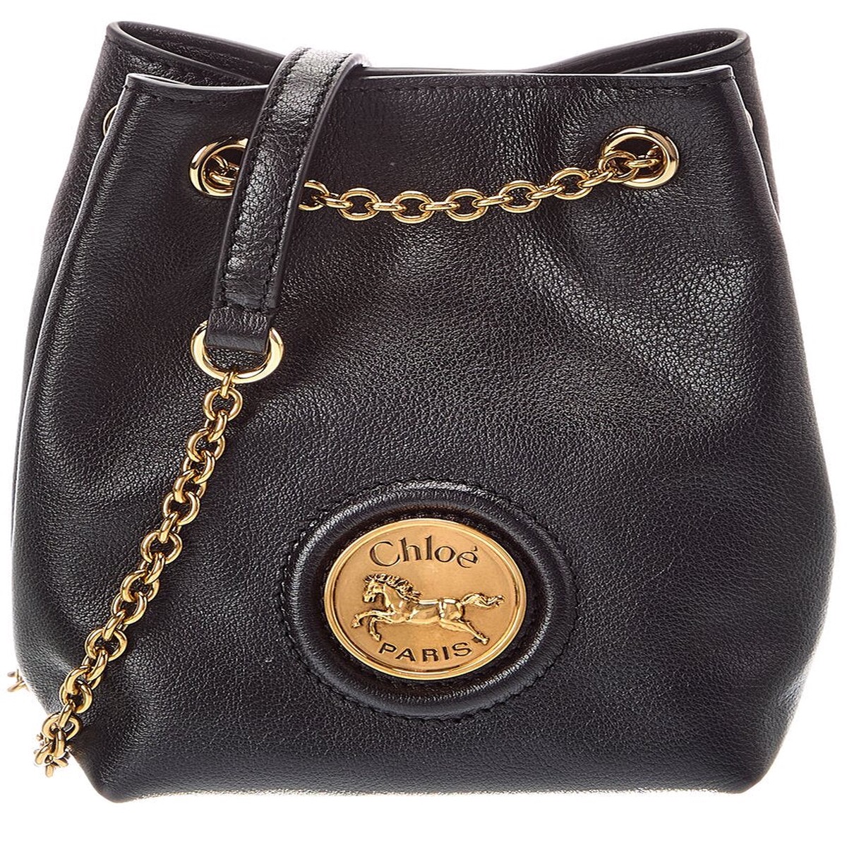 Chlo Mini Leather Bucket Bag