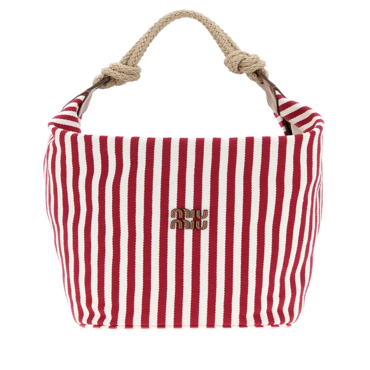 Miu Miu Women Embroidered Canvas Bucket Bag