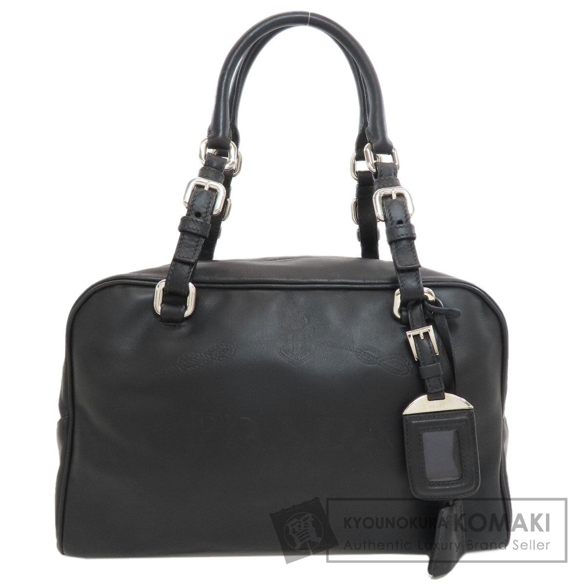 PRADA BR3091 Logo-embossed mini Boston bag (2-way) Boston bag Calf Ladies [Used]