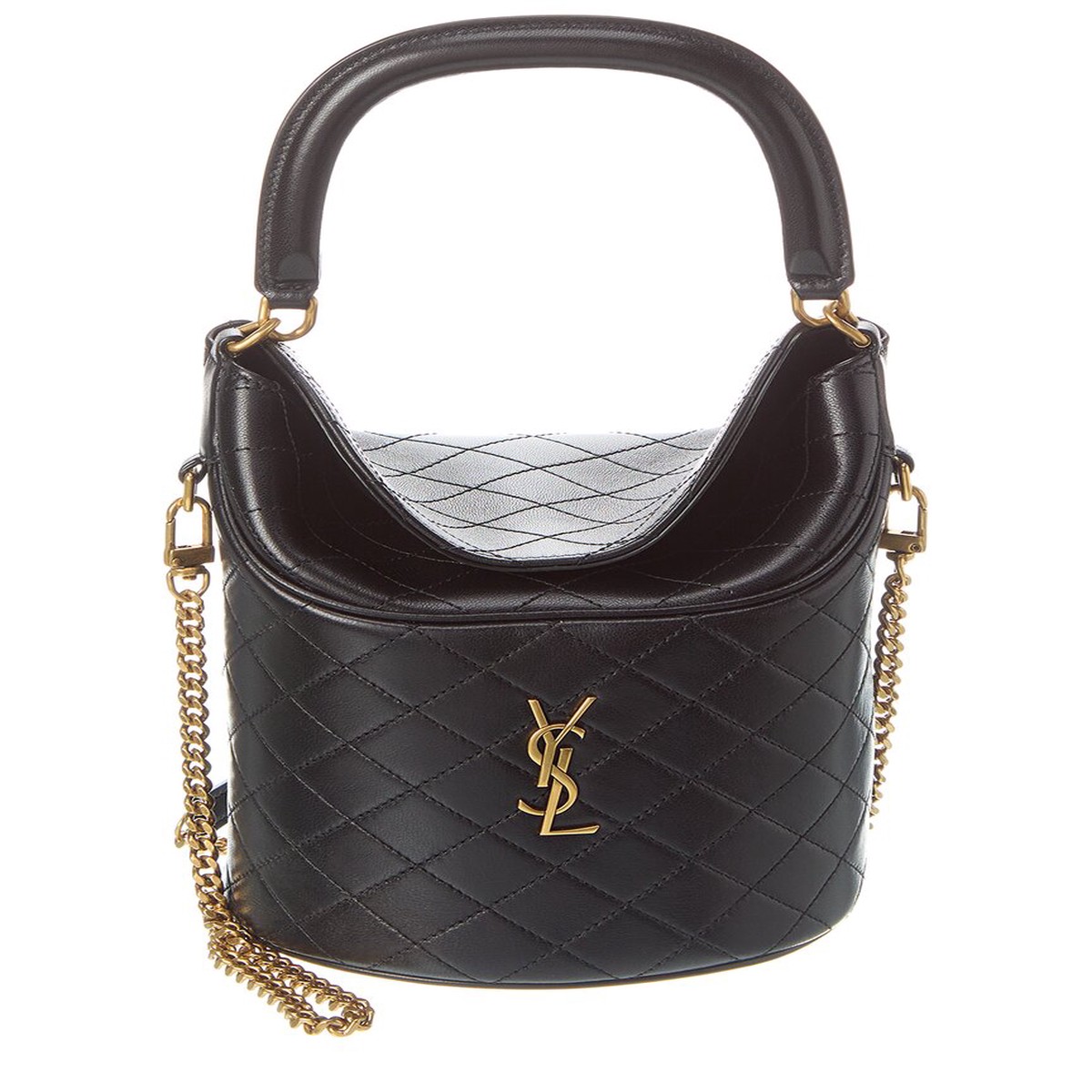 Saint Laurent Gaby Leather Bucket Bag