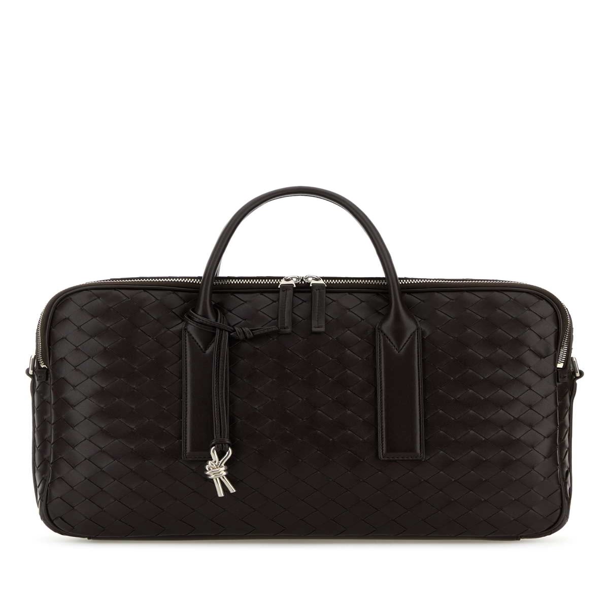 Bottega Veneta Men Dark Brown Leather Getaway Briefcase