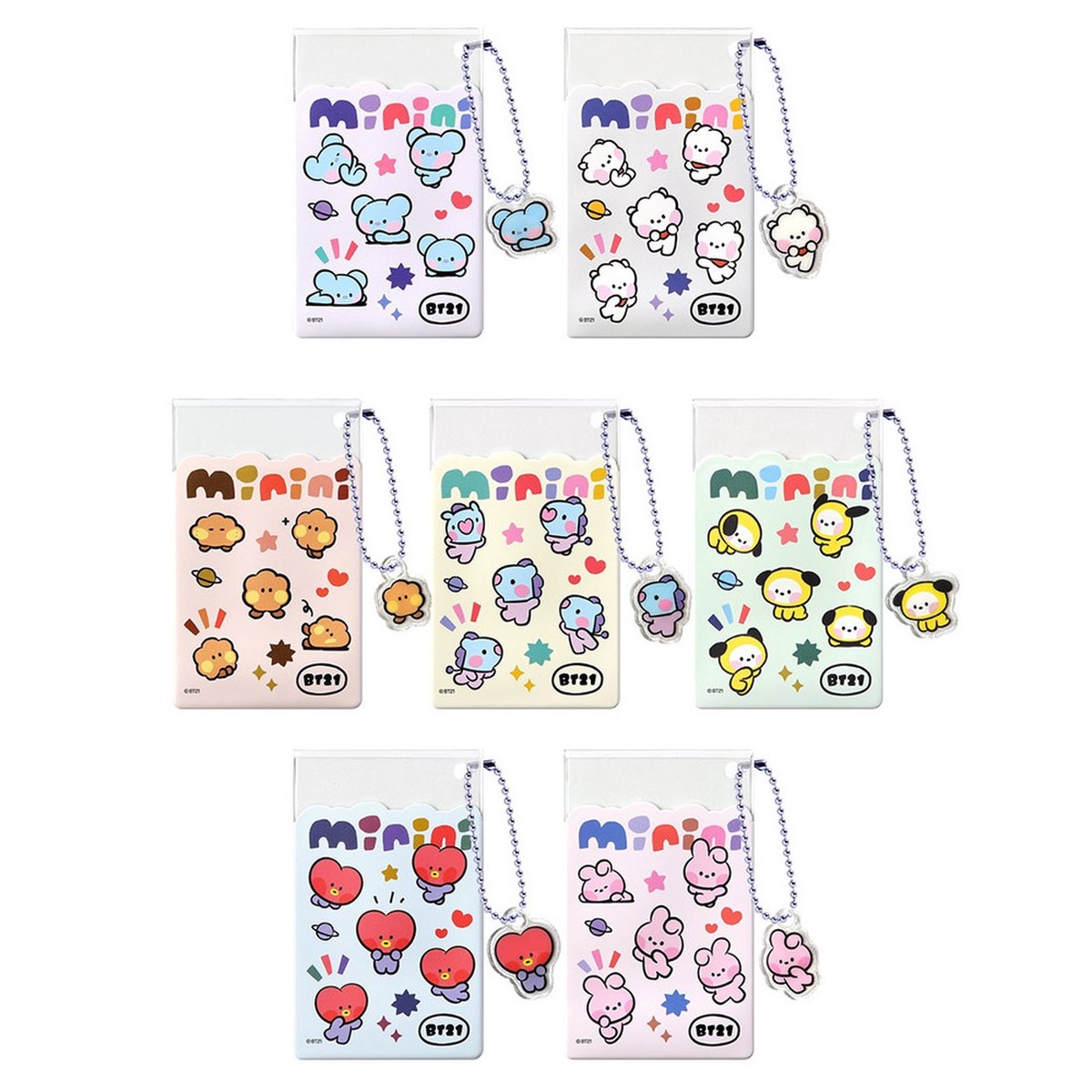 BT21 Minini Card Holder with a Ball chain