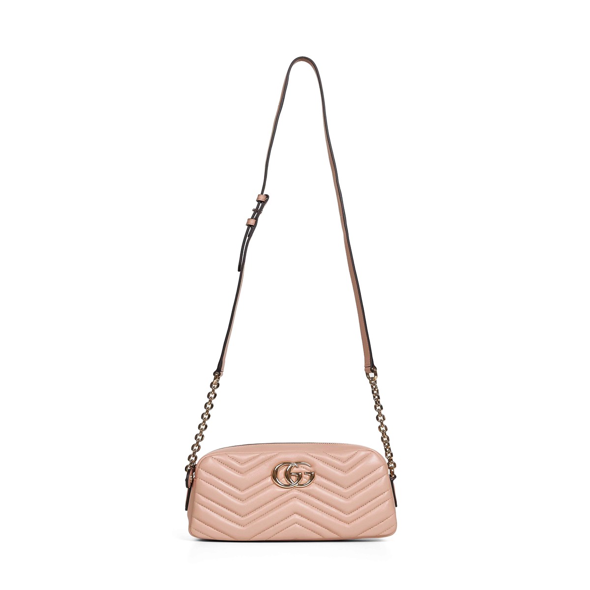 Gucci Women Pinky Beige Gg Marmont Small Camera Bag
