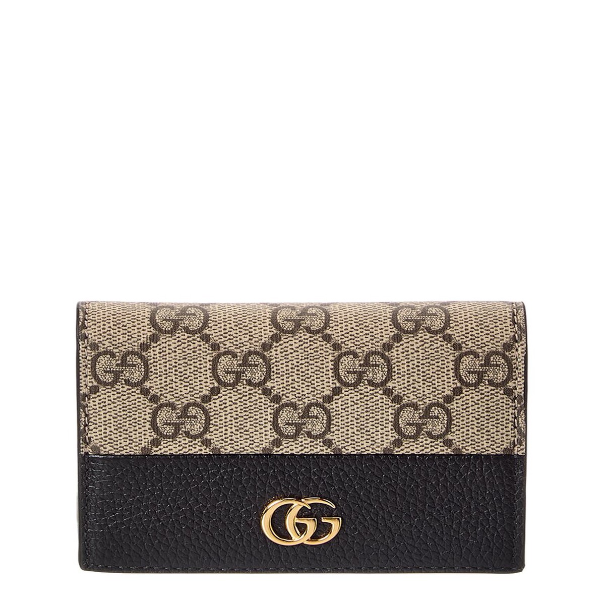 Gucci Gg Marmont Gg Supreme Canvas & Leather Card Case