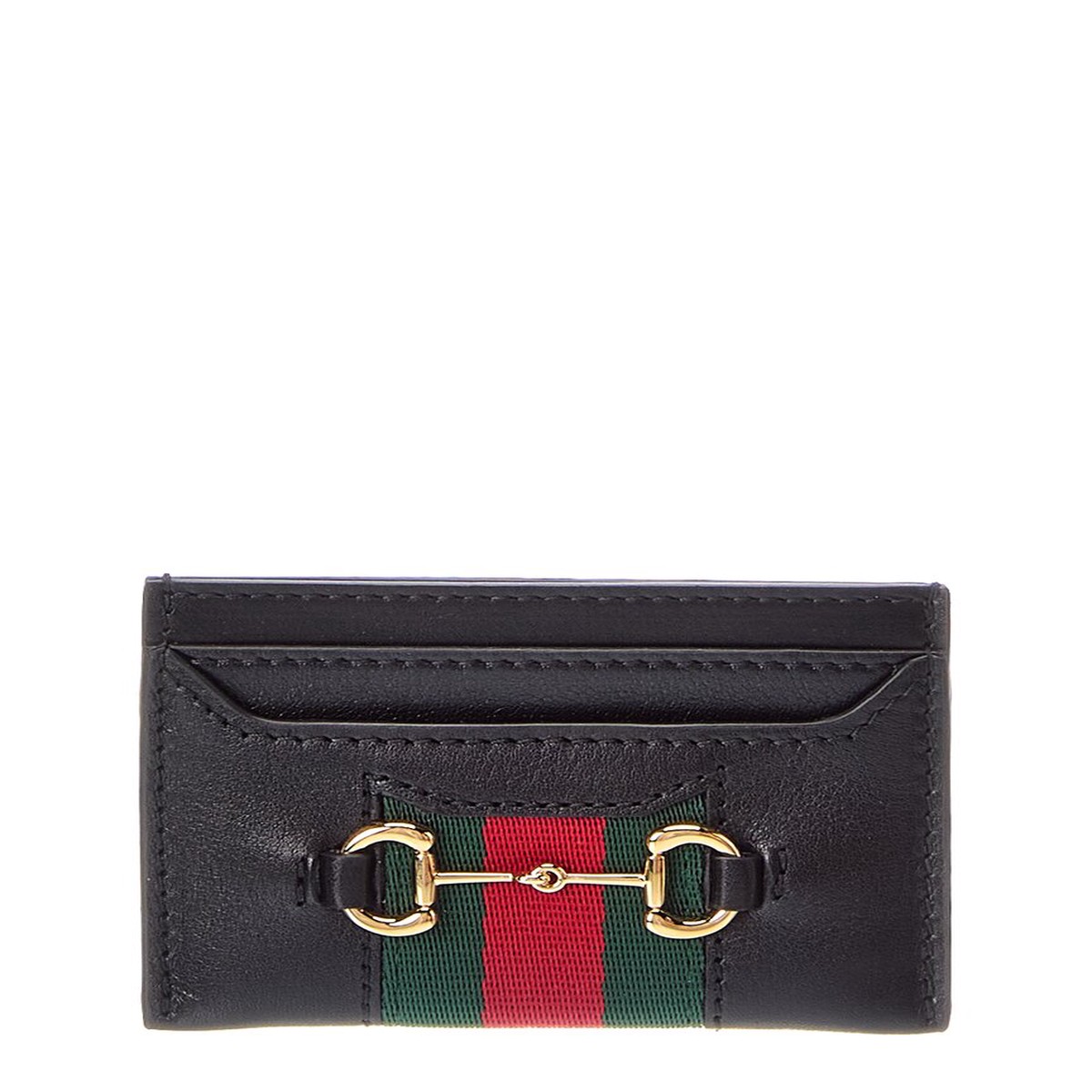 Gucci Horsebit Web Leather Card Case