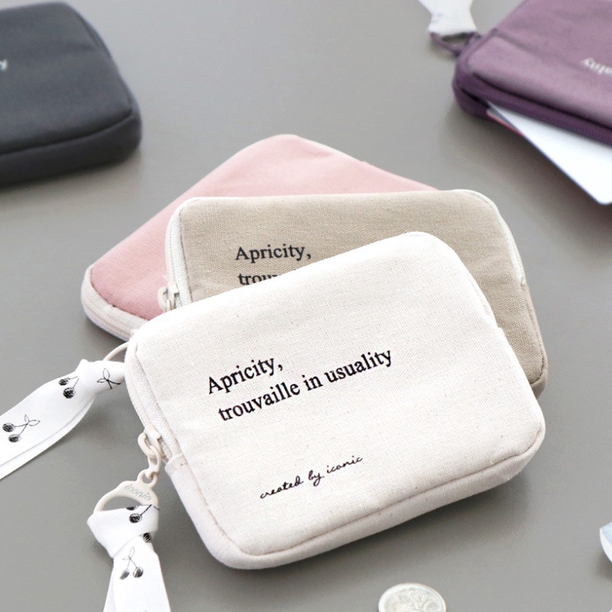 ICONIC Cottony flat zipper card holder case