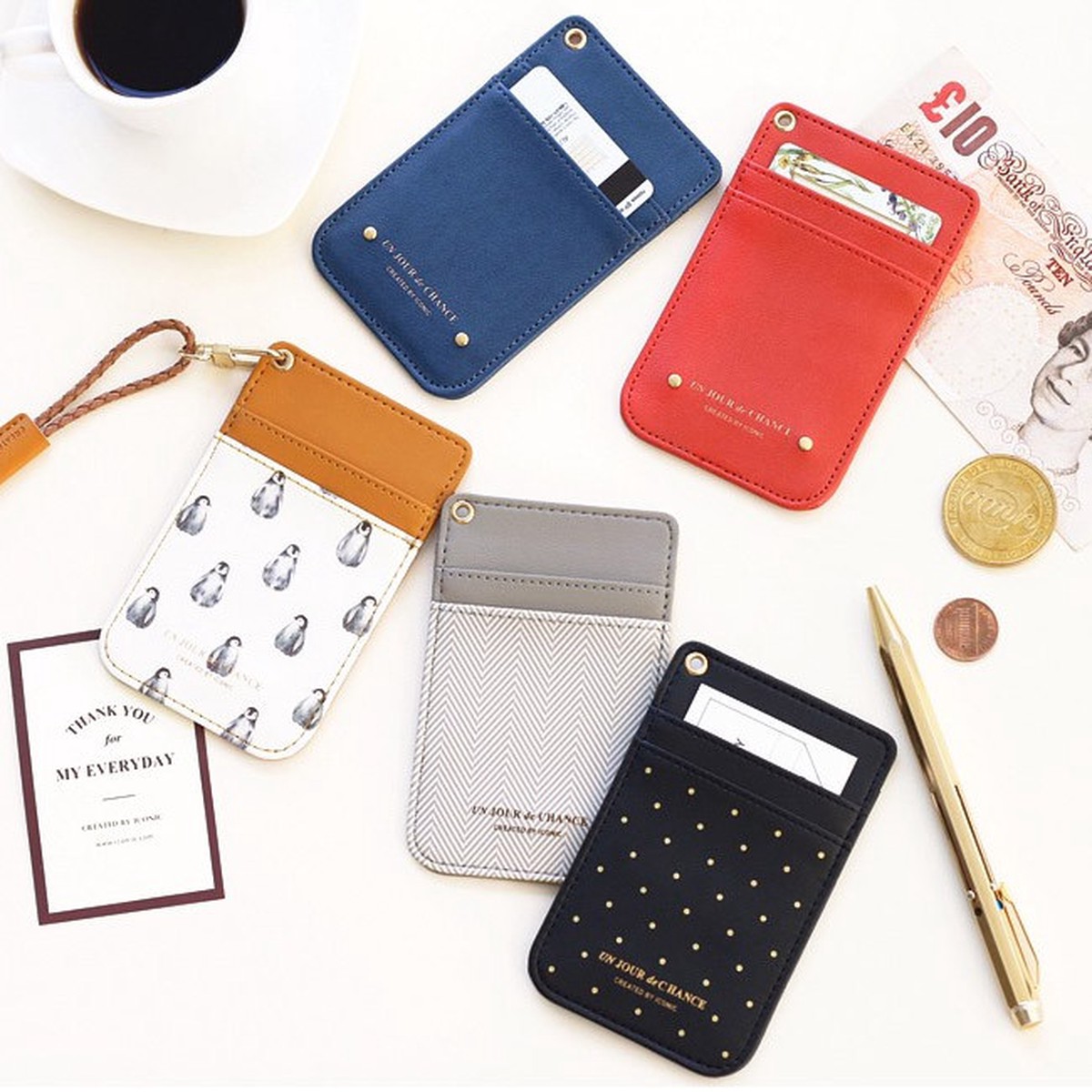 Iconic Swing slim and flat card case holder with neck strap