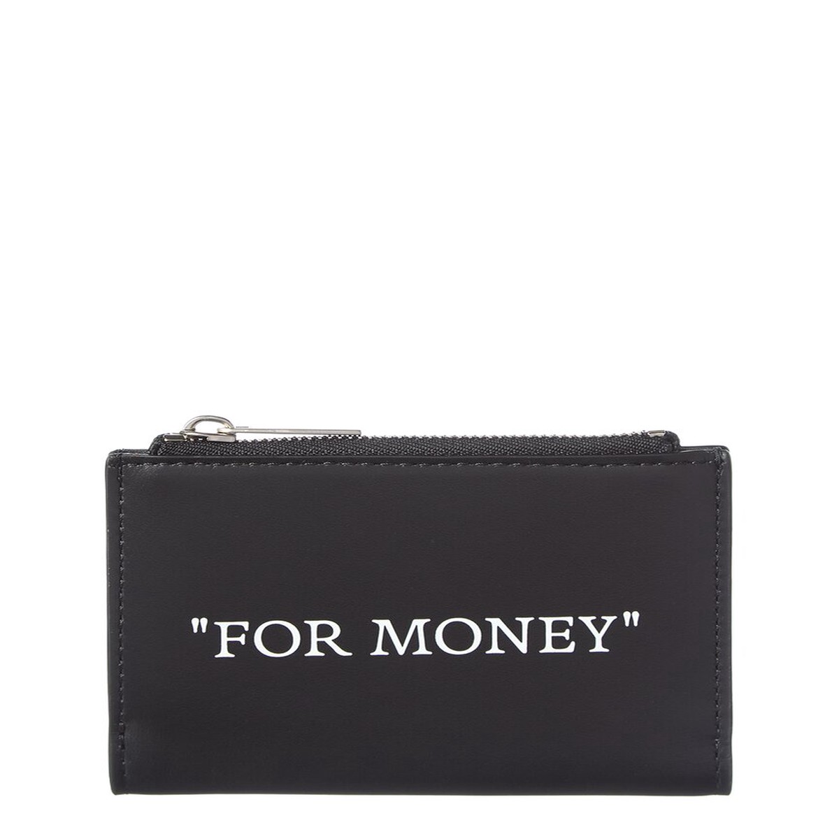 Off-White Quote Bifold Leather Zipped Card Case
