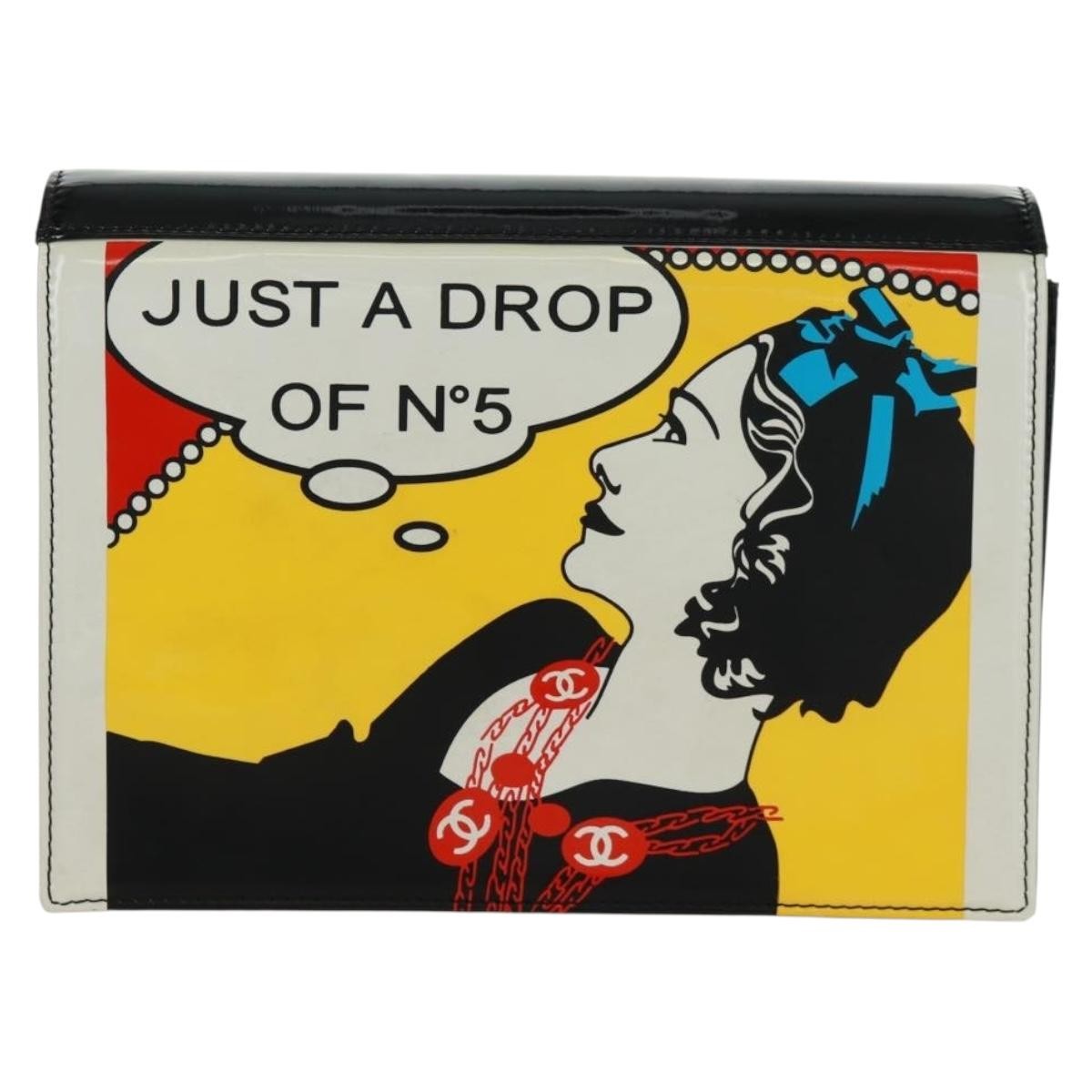 Chanel Just A Drop Of No.5 Comic Coco Clutch Patent Multicolour Patent_Leather Clutche & Pouche Bag (Authentic Pre-Loved)
