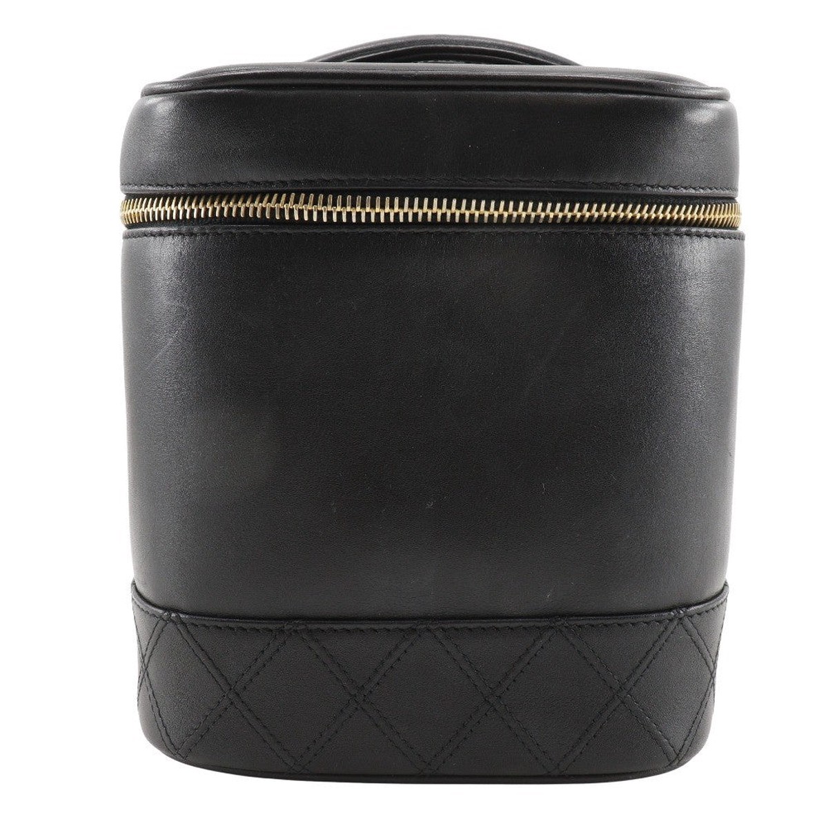 Chanel Vintage Cosmetic Case Leather Black Leather Clutche & Pouche Bag (Authentic Pre-Loved)