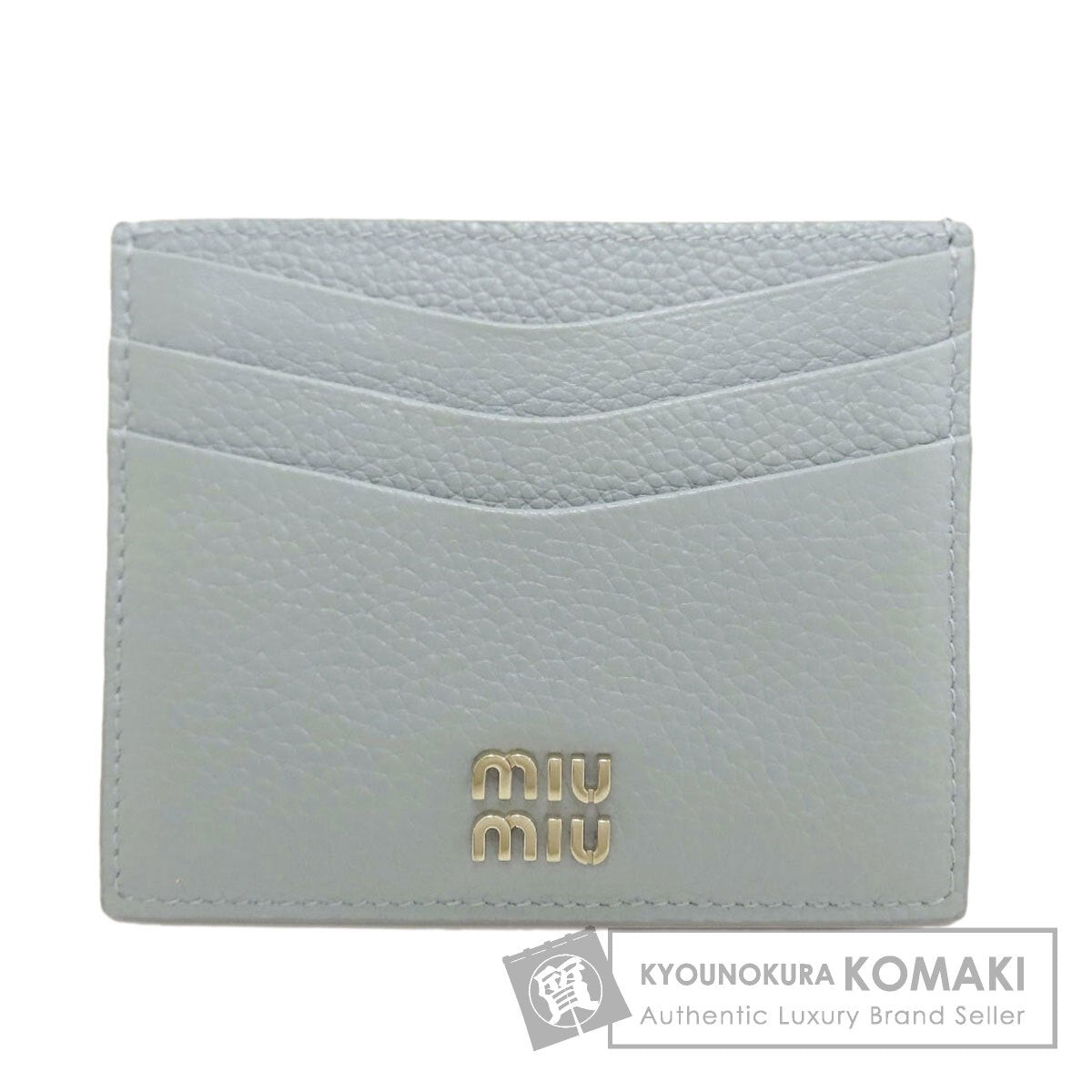 MIUMIU logo Card Case Leather Ladies [Used]