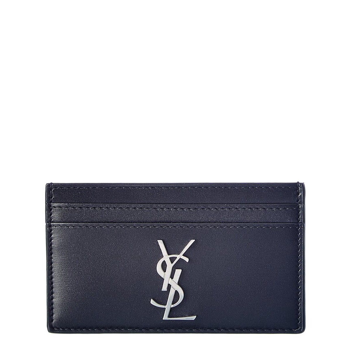 Saint Laurent Monogram Leather Card Case, Os