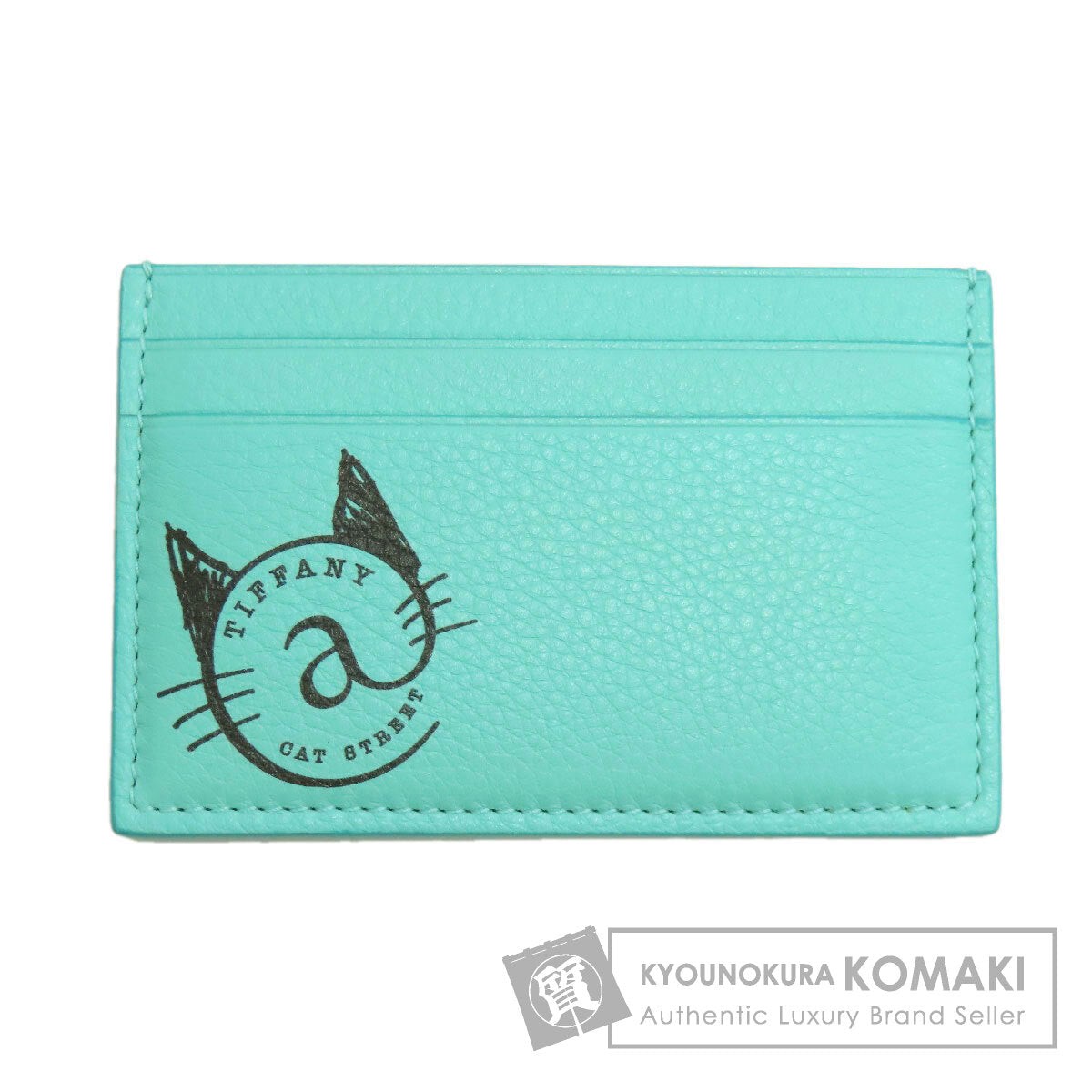TIFFANY&Co. TIFFANY & Co. Cat Street Card Case Calf Ladies [Used]