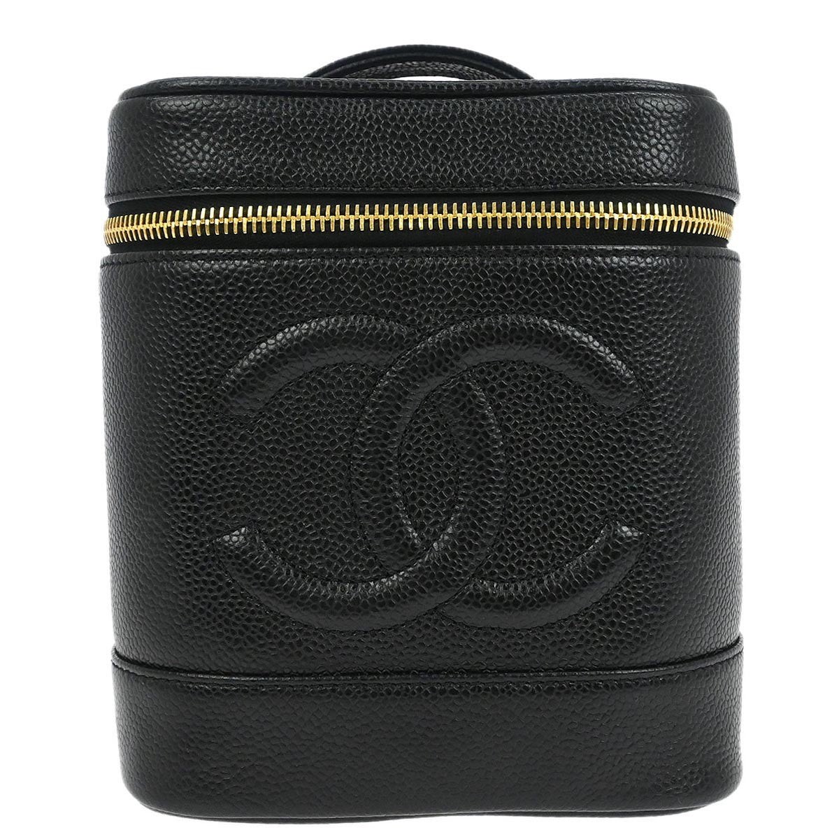 Chanel Vintage Timeless Cosmetic Case Caviar Black Leather Clutche & Pouche Bag (Authentic Pre-Loved)