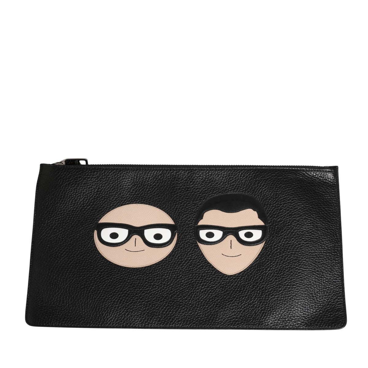 Dolce & Gabbana Black #DGFamily Embellished Leather Clutch Borse Men's Bag