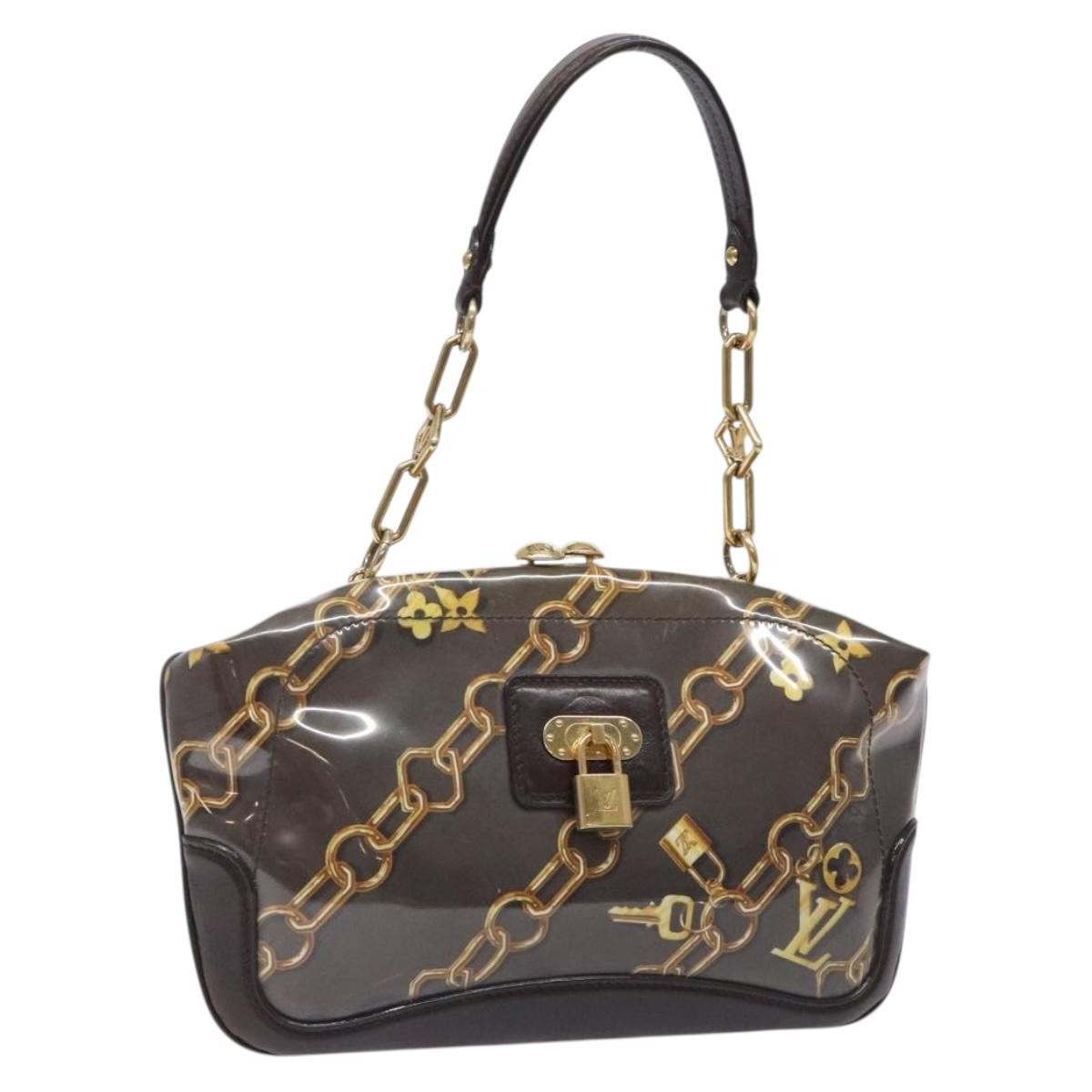 Louis Vuitton Charms Pochette Pvc Over Printed Silk Brown Canvas Clutche & Pouche Bag (Authentic Pre-Loved)
