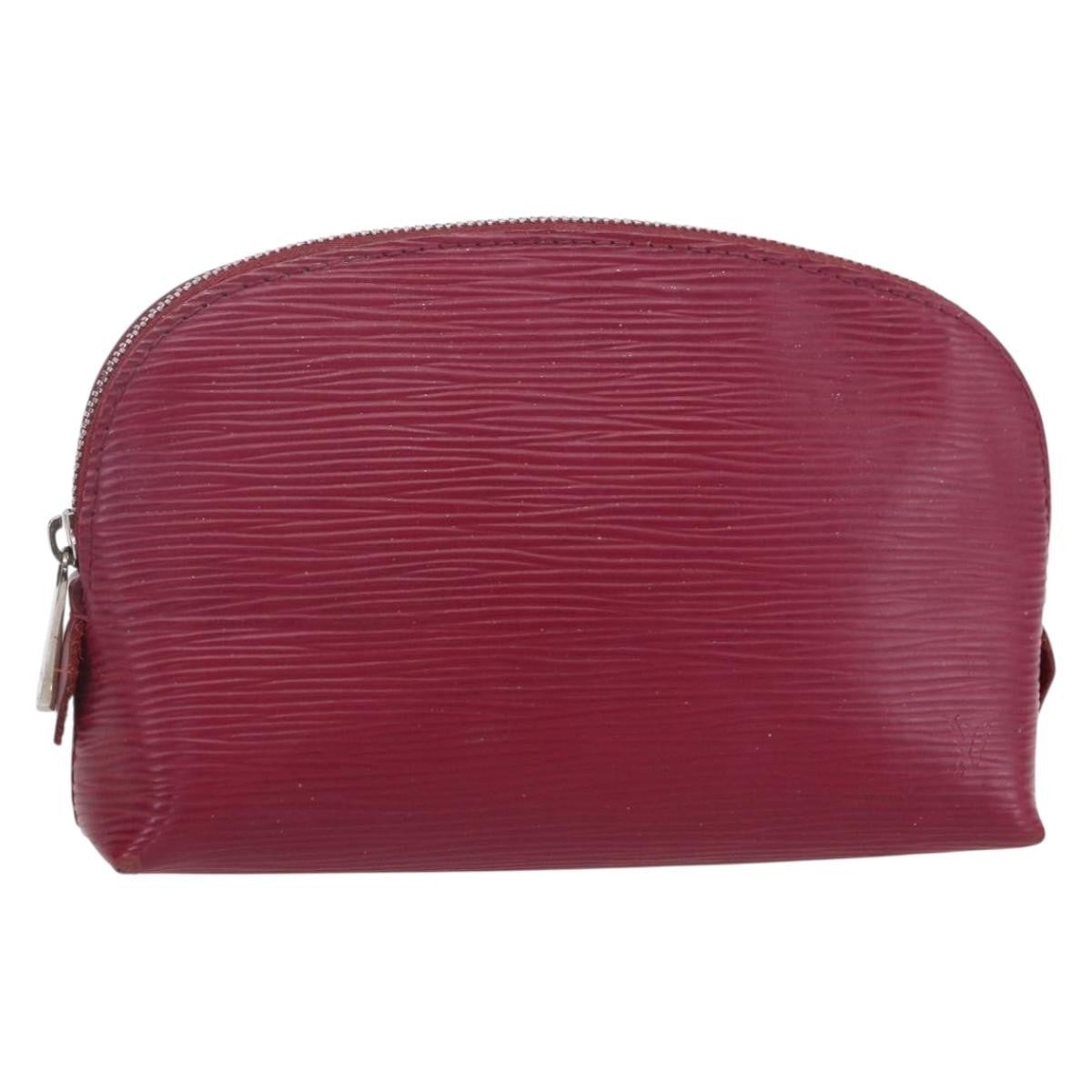 Louis Vuitton Cosmetic Pouch Epi Leather Burgundy Leather Clutche & Pouche Bag (Authentic Pre-Loved)